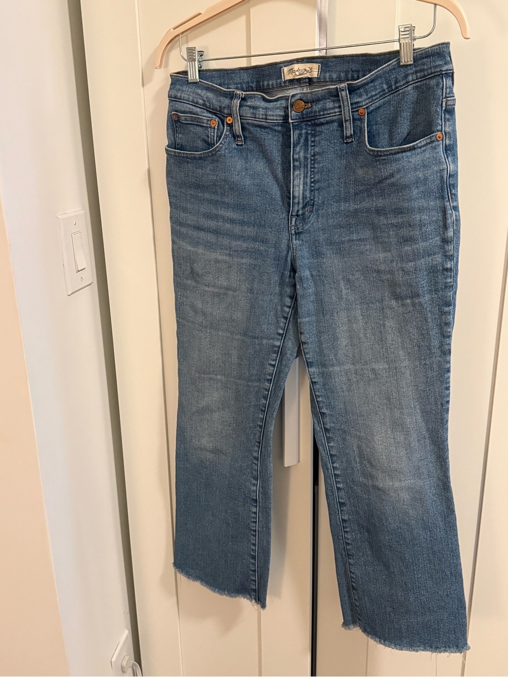 Madewell Blue Cropped Wide-Leg Jeans